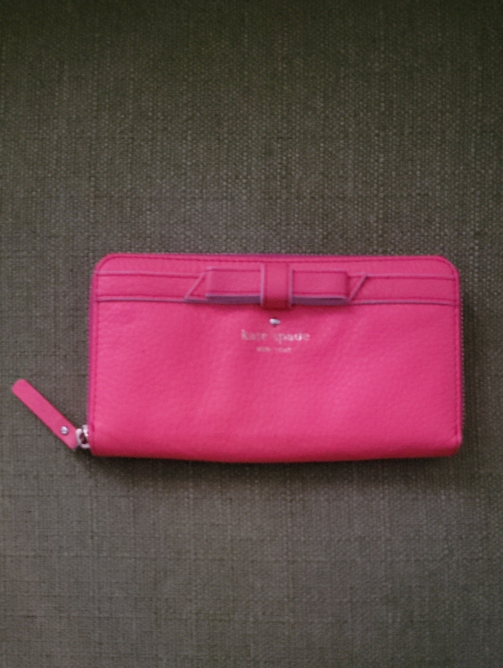 kate spade Hot Pink Bow Zip-Around Wallet